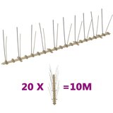 vidaXL Set od 20 šiljaka protiv ptica i golubova u 2 reda 10 m | shoptok.hr