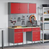 vidaXL Set od 6 Crvena Čelik Srednji Podesivo po visini | shoptok.hr