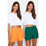 Trendyol Orange-Multicolor 2 Pack Woven Shorts Cene