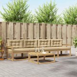  Set vanjskih sofa s jastukom 4 pcs Bijela i bež | Eponuda.com