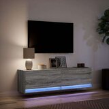 vidaXL Zidni TV ormarić s LED svjetlima siva boja hrasta 140x31x38 cm | shoptok.hr