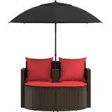  Vrtni kauč Smeđa i crvena 168 x 168 x 180 cm poliratan | Eponuda.com