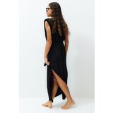 Trendyol Black Maxi Knitted Tie Beach Dress | shoptok.hr