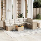 vidaXL 9-dijelni set vrtnih sofa s jastucima bež od poliratana | shoptok.hr