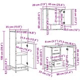  Set namještaja za kupaonicu 3 kom. Crni hrast 80 x 33 x 60 cm | Shoptok.si