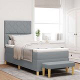 vidaXL Box Spring Krevet s Madracem & Klupom Svijetlosiva 90x190 cm Tkanina | shoptok.hr