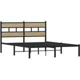 vidaXL Kovinski posteljni okvir brez vzmetnice sonoma hrast 160x200 cm | Shoptok.si