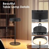  LED prigušiva spoljna punjiva dodirna stona lampa SHINE LED/1,5W/3,7V 3000 mAh IP44 crna | Eponuda.com