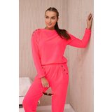 Kesi Cotton set with decorative press studs Pink Neon Cijene