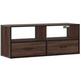 vidaXL TV omarica rjavi hrast 100x31x39,5 cm inženirski les in kovina | Shoptok.si
