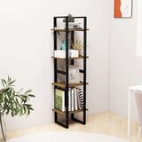 vidaXL knjižna omara 4-nadstropna rjava 40x30x140 cm trdna borovina | Shoptok.si