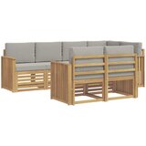  Set vanjskih sofa 7 kom. Bijela i svjetlosiva Poliester 247 x 128,5 x 73 cm | Shoptok.si