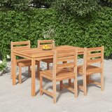  Jedilna garnitura 5-delna trdna tikovina | Shoptok.si