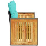  Vrtna sofa s jastucima za 2 osobe, crna, poli ratan | shoptok.hr