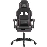  Igraća stolica od umjetne kože s osloncem za noge Crna i siva | shoptok.hr