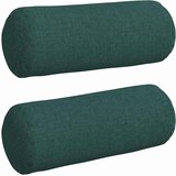 vidaXL Blazine 2 pcs Temno zelena Ø 15 x 40 cm blago | Shoptok.si