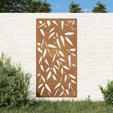  Vrtni zidni ukras 105x55 cm čelik COR-TEN uzorak lišća bambusa