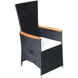  Vrtna garnitura - 6-dijelni vrtni blagovaonski set s jastucima crni Crna i smeđa 6 | shoptok.hr