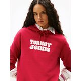 Tommy Jeans Majica 'ESS' rdeča / bela | Shoptok.si