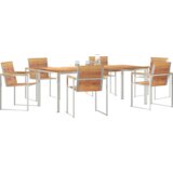 vidaXL 7-Dijelni vrtni set za jelo od masivne tikovine | shoptok.hr
