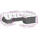 vidaXL 10-dijelni set vrtnih sofa od poliratana s jastucima smeđi | shoptok.hr