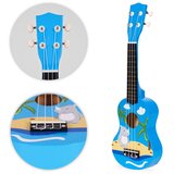 ECO TOYS drvena ukulele za djecu, plava – 4 najlonske žice i trzalica | shoptok.hr