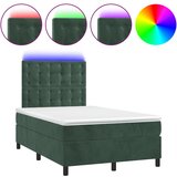The Living Store Box spring postelja z vzmetnico LED tem. zelena 120x200cm žamet - Box Spring Postelja, (21491116) | Shoptok.si