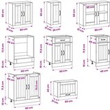  8-dijelni set kuhinjskih ormarića Kalmar konstruiranog drva | shoptok.hr