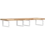  Zidna polica za umivaonik od čelika i masivnog bagremovog drva Smeđa 120 x 50 x 4 cm | shoptok.hr