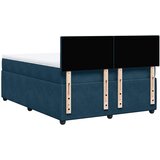  s oprugama i madracem plavi 140x190 cm baršunasti | shoptok.hr