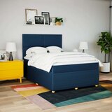 Krevet s oprugama i madracem plavi 140 x 190 cm od tkanine | shoptok.hr