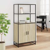  Visoka ploča sonoma hrast 68x35x139cm konstruirano drvo i metal | shoptok.hr