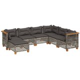  7-dijelni set vrtnih sofa sivi od poliratana Siva 63.5 x 56 x 32 cm | Shoptok.si