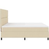 Krevet s opruga kutije s uzglavljem Krema 200 x 200 cm tkanina | shoptok.hr