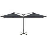  Dvostruki vrtni suncobran s čeličnim stupom 600x300 cm antracit | shoptok.hr