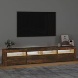 TV ormarić s LED svjetlima boja dimljenog hrasta 210x35x40 cm | Eponuda.ba