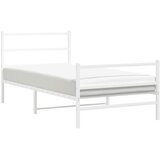  Metalni okvir kreveta s uzglavljem i podnožjem bijeli 100x190cm | Eponuda.com