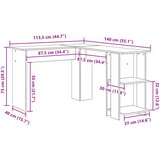  Kutni stol Bijelo 140 x 113,5 x 75 cm Konstruirano drvo | shoptok.hr