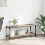 vidaXL TV omarica Umetni hrast 100x33x41cm Inženirski les in železo Cene