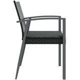  Vrtne stolice s jastucima 2 kom crne 56,5x57x83 cm poliratan | shoptok.hr