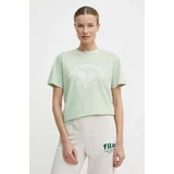 Fila Bombažna kratka majica Luanda ženska, zelena barva, FAW0771