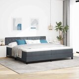  LED Box Spring Krevet s madracem Tamno siva 200 x 200 cm Baršun | shoptok.hr