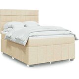  Krevet s oprugama i madracem krem 160x200 cm od tkanine | shoptok.hr