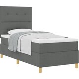 vidaXL Postelja s vzmetnico Temno siva 90x200 cm Tkanina, (22052043) Cene