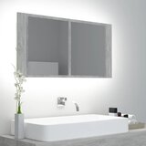 vidaXL LED kopalniška omarica z ogledalom betonsko siva 90x12x45 cm Cene