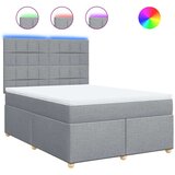 vidaXL krevet box spring s madracem svjetlosivi 140x200 cm od tkanine | shoptok.hr
