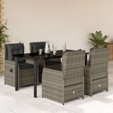  5-dijelni vrtni blagovaonski set sivi od poliratana | shoptok.hr