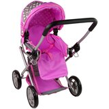 Kolica za lutku 2u1 Pink Stars - sivo/roza | shoptok.hr