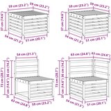  Set vanjskih sofa 7 pcs Bijela Poliester | shoptok.hr