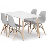 Modern Home Milano sto 120x80 cm + Milano set 4 stolice svetlo siva | ePonuda.com